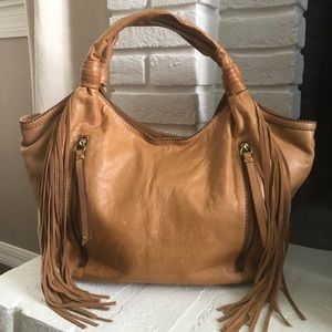 Leather Fringed Hobo Shoulder bag